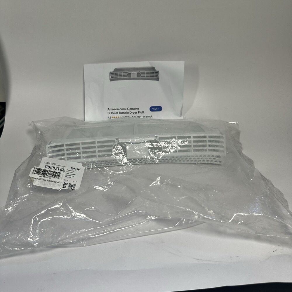 Genuine Bosch 00652184 Dryer Lint Filter Fluff Screen OEM New